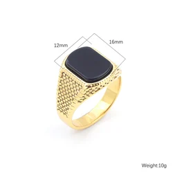 Men's High Quality Stainless Steel Multiple Color Gemstone Styles Onyx Rings Jewelry Professional Factory Made