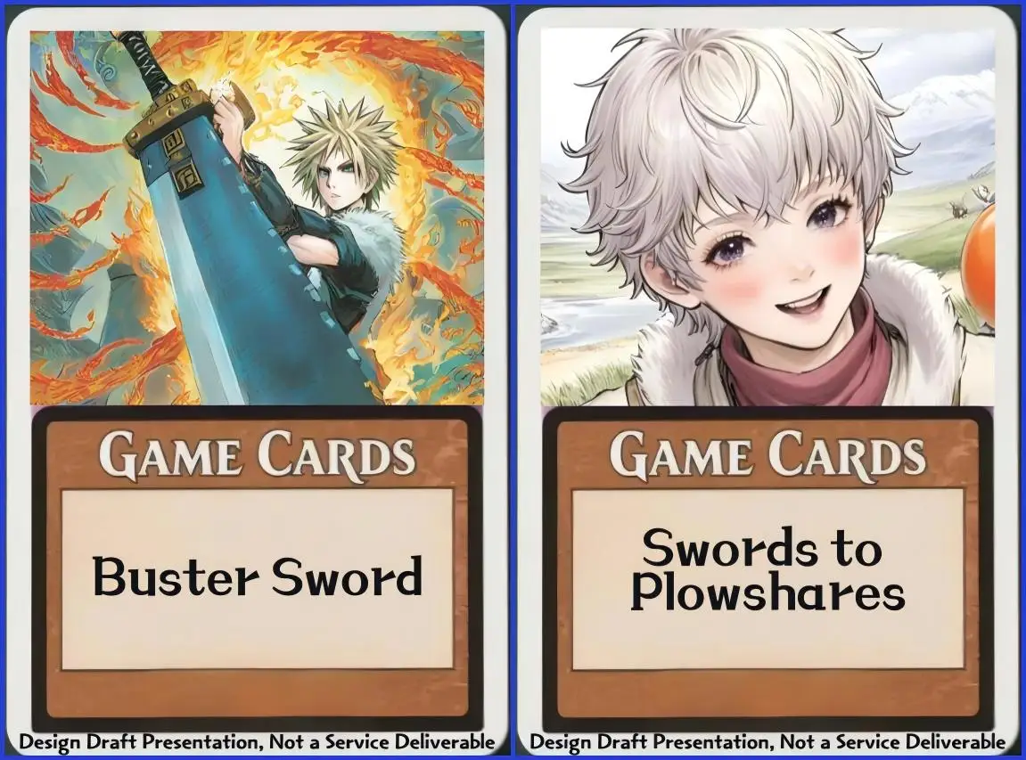 

Selling JK Foil 1 part cards Buster Sword Llanowar Elves Rhystic Study Swords to Plowshare The Soul Stone ...best quality proxy