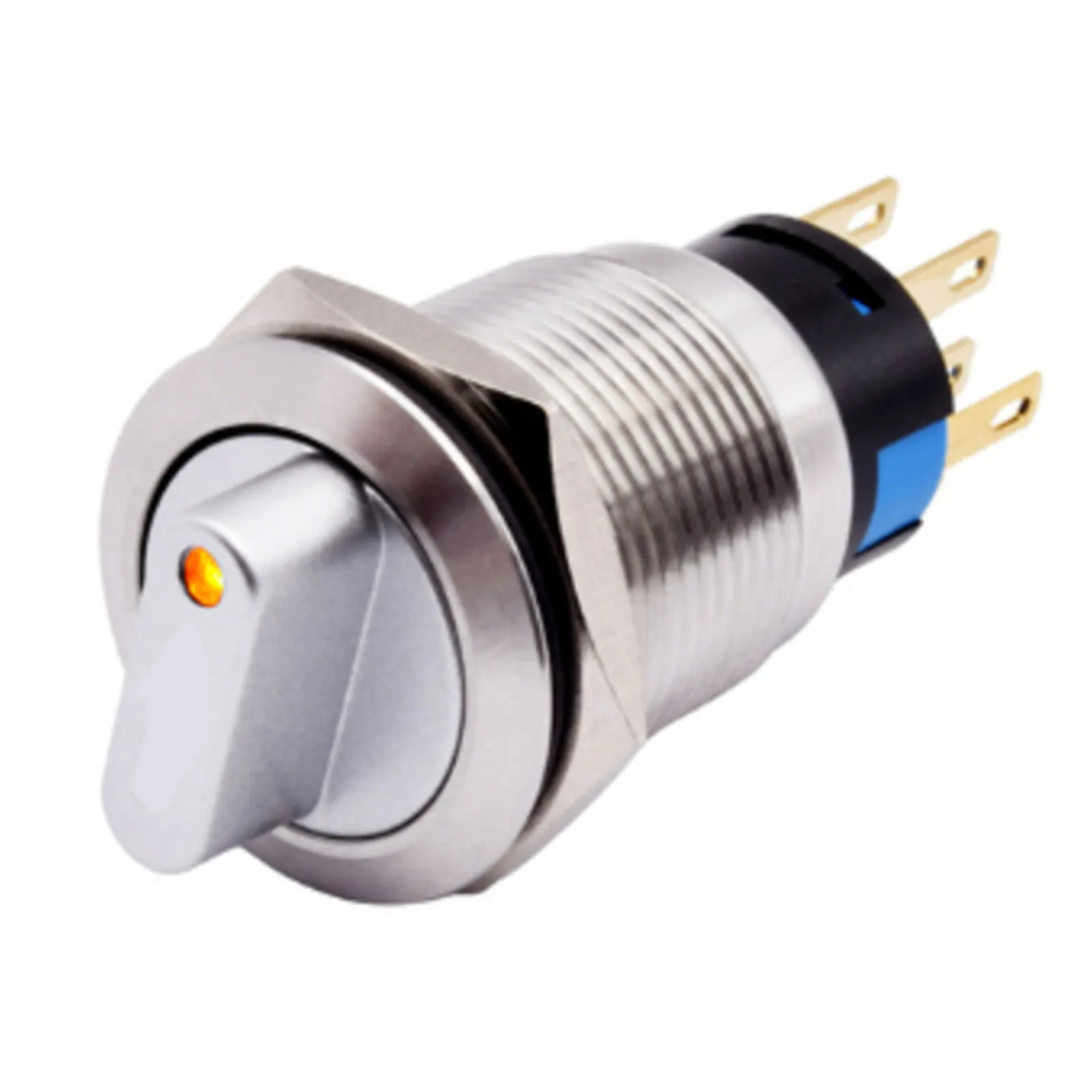 Easy Installation Stainless Steel 19mm Momentary Selector Rotary Switch 3 Positions 2NO 2NC 36V Reliable Performance