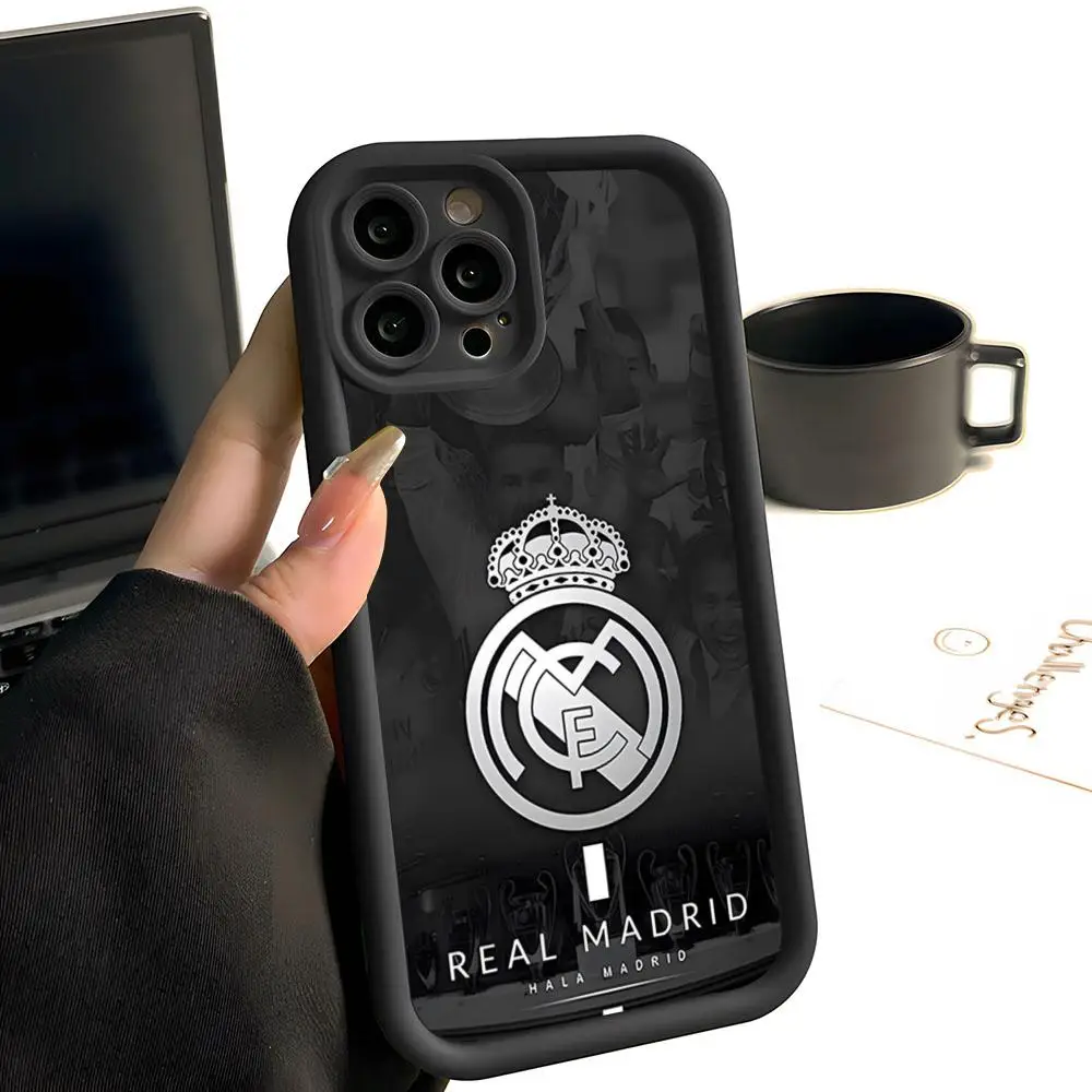 R-Real M-MadridE-S Telefoonhoesje Simpele Effen Kleur Mat Siliconen Voor iPhone 17 16 13 12 15 14 Promax Plus All-inclusive Valbescherming