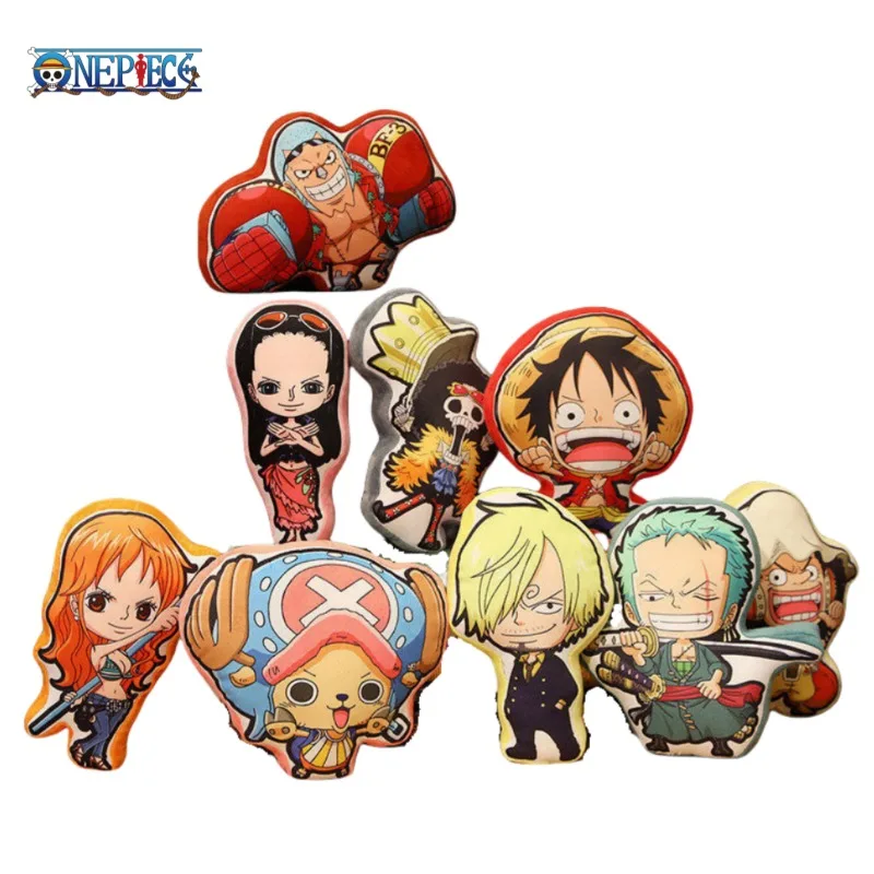 One Piece Cartoon Animation Peripheral Luffy Zoro Nami Chopper Cute Alien Figure Pillow Car Cushion Plush Doll Decorative Toy