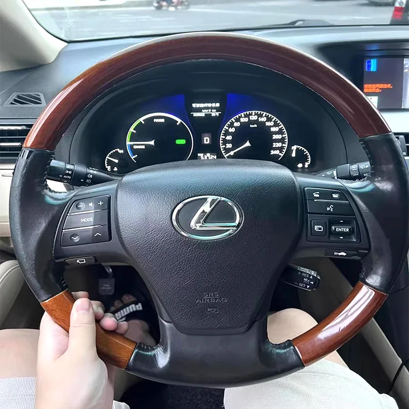 Customized Non-slip Breathable Leather for Lexus RX270 RX350 RX450 2010-2015 Car Steering Wheel Cover Black Interior