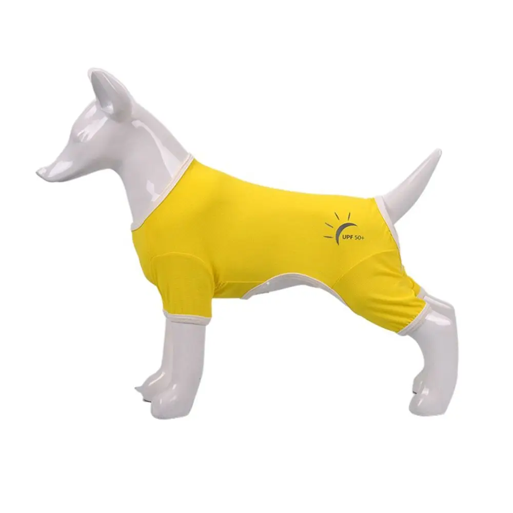 Ropa elástica de protección UV para mascotas, chaleco elegante de cuatro patas de Color sólido para cachorros, fácil de usar tira reflectante, ropa de Camping para perros