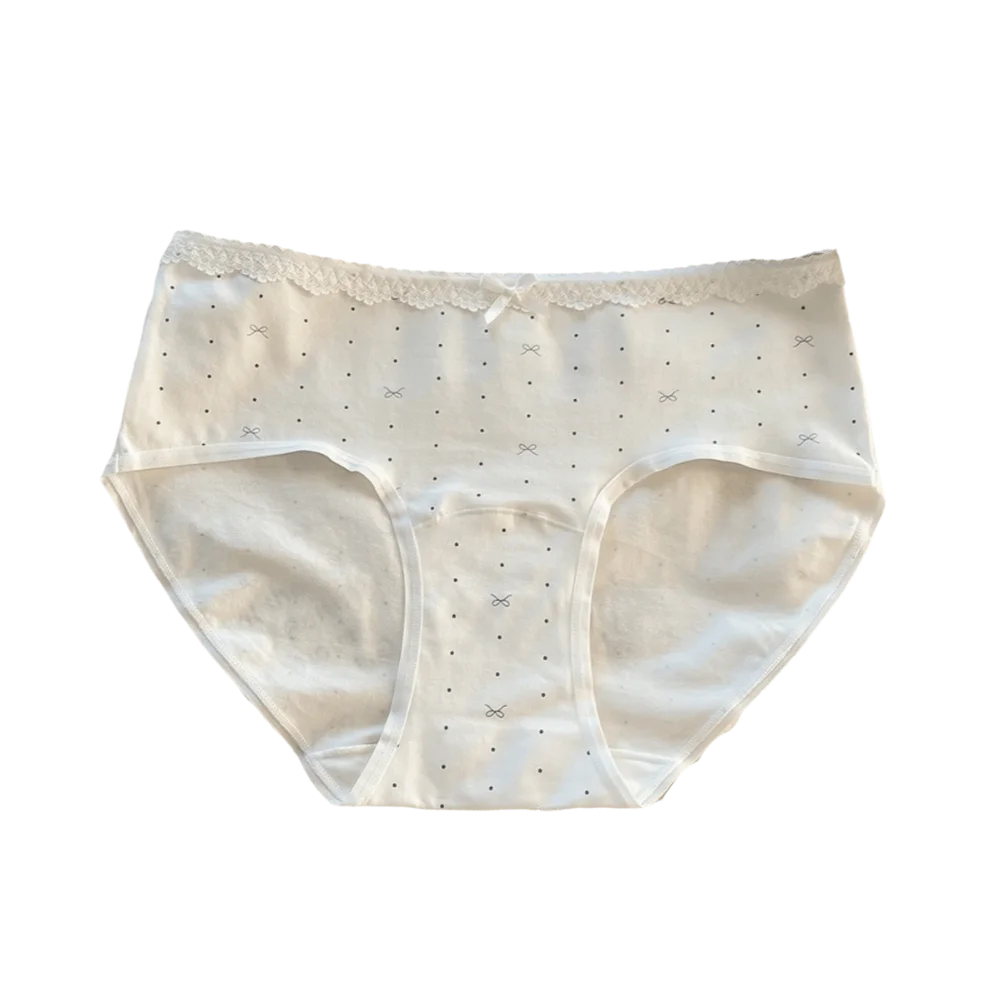 Fresh style Soft Cotton Panties Breathable Elastic Fashion Briefs Comfortable Low Waist Panties Casual
