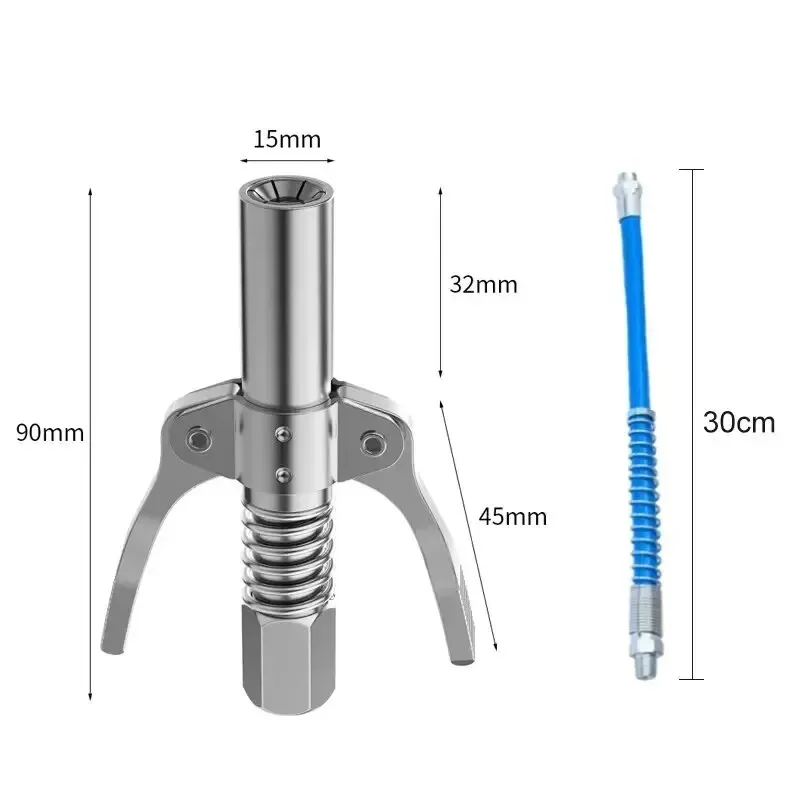 10000 PSI Grease Gun Tool Coupler NPTI/8 Leak-Free Grease Tool Tip Oil Pump Quick Release Grease Nozzle Injector Car Repair Tool