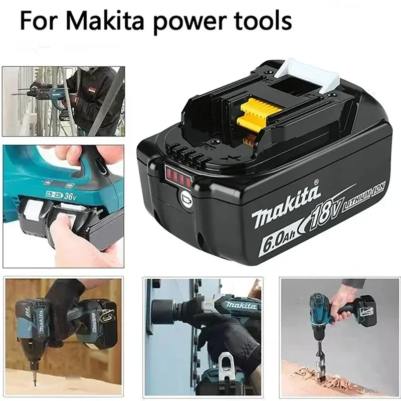 Makita 100% Original 18V 6000mAh Lithium-ion Rechargeable Power Tool 18V Replacement Battery BL1860 BL1830 BL1850 BL1860B