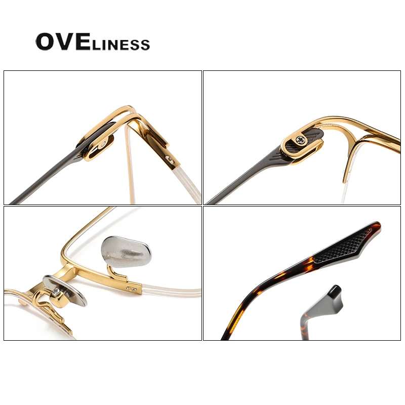Vintage Pure Titanium Glasses Frame Men women 2024 New Retro Eyeglasses Frame Male Korea Luxury Brand full Eyewear spectacles image 4
