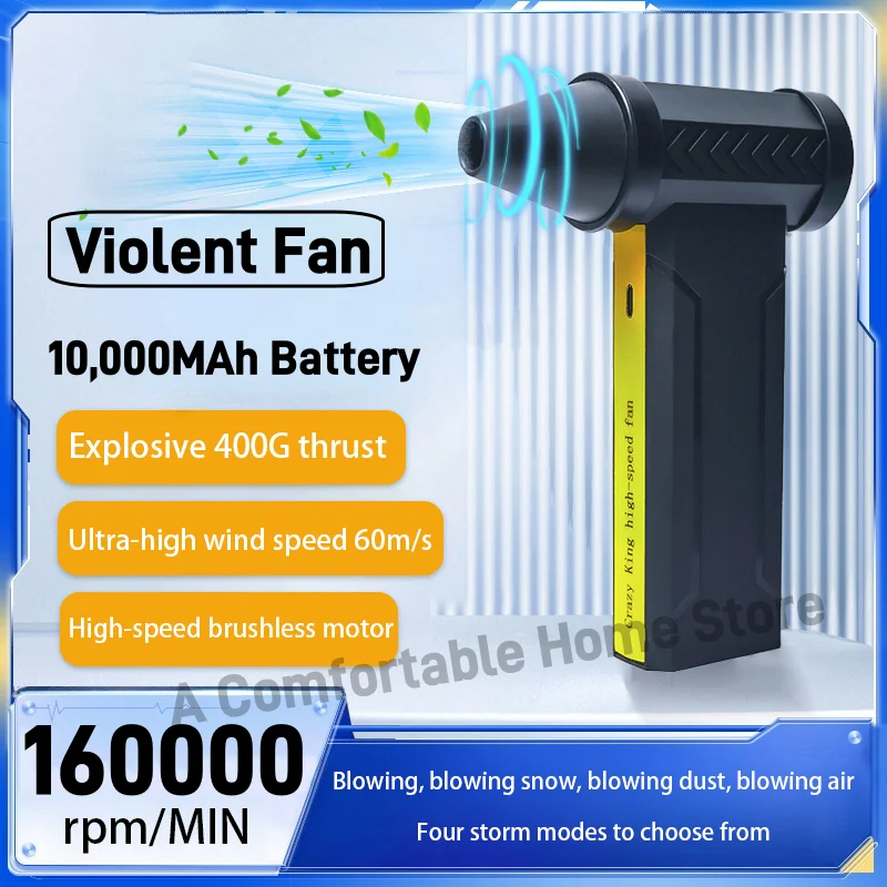 

160000 RPM Electric Air Blower Turbo Brushless Motor Jet Fan High-Speed Turbo Violent Fan USB Rechargeable Powerful Dust Blower