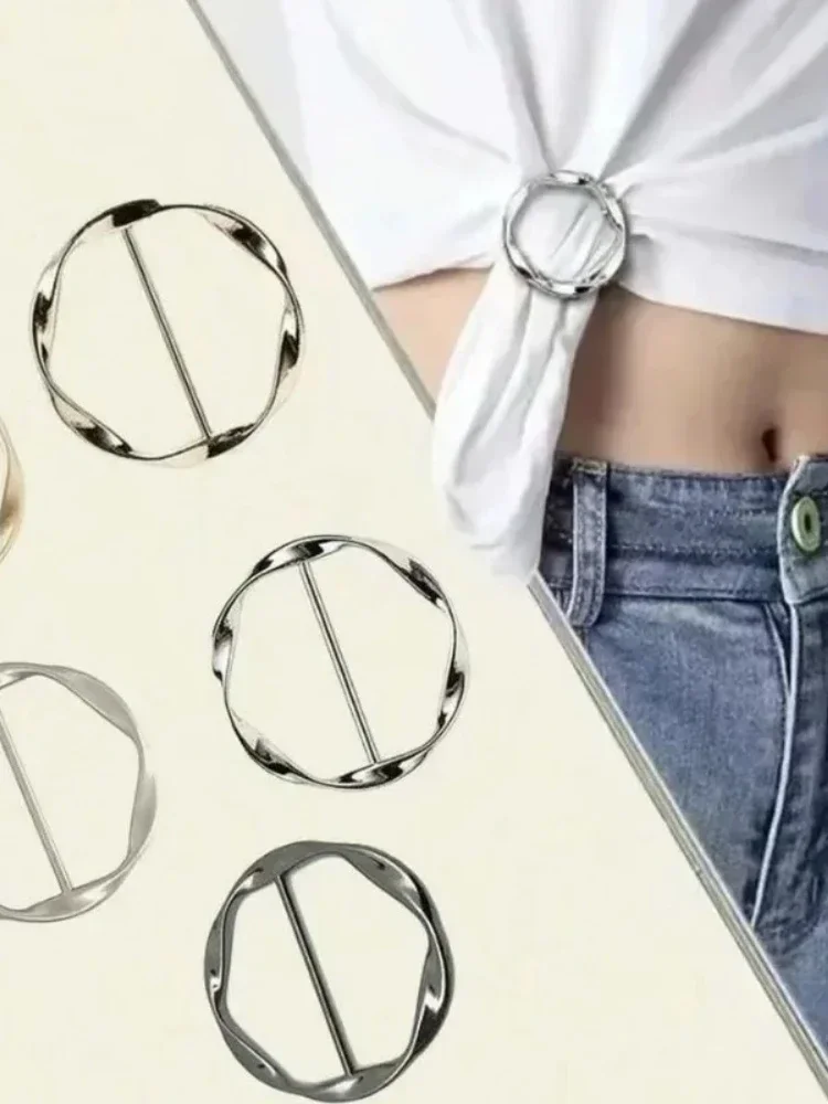 Clip Dcarf à bouton de taille pour T-Shirt, Clip d'artefact de raccourcissement, boucle à nœud d'ourlet polyvalente, décoration multifonctionnelle pour vêtements, 3/5/6 pièces