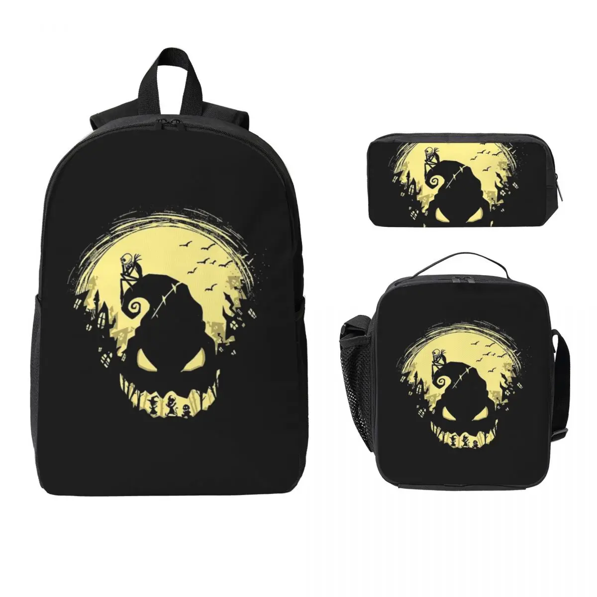 

Nightmare Before Christmas Backpack Student Boy Girl BookBag School Bag Laptop Shoulder Bags 3ps Insulated Lunch Bag Pencil Case