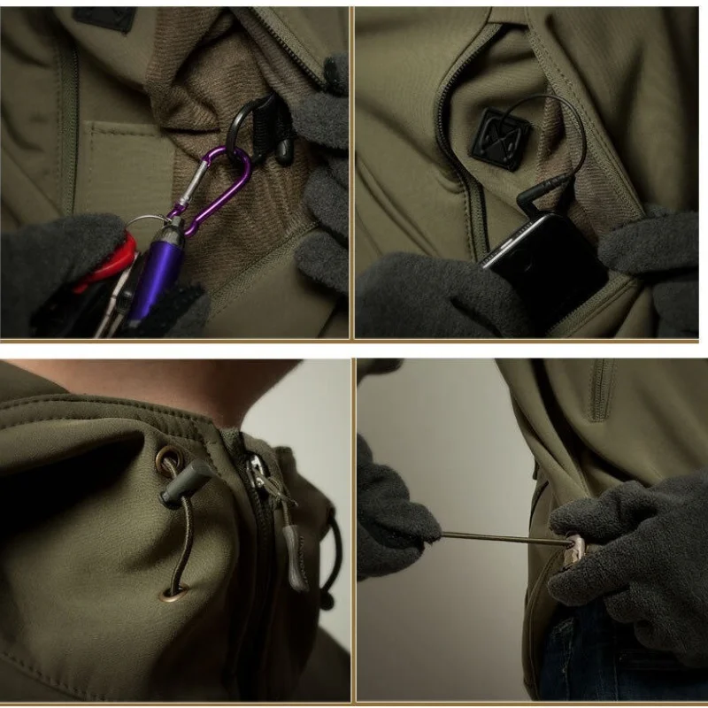 الرجال Sharkskin سترة سوفتشيل التكتيكية يندبروف سترة مضادة للماء الرجال معطف مقنع الرجال الرياضة سترة مضادة للماء 모터СССКККККТ #4