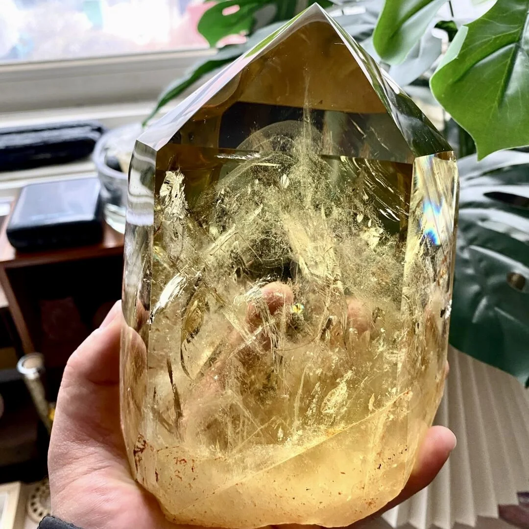 

High Quality Crystal Healing Stones Tower Point Wand Hand Polished Natural Citrine Tower For Decor