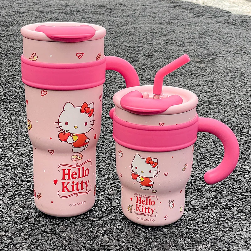 1Pc Hellokitty Thermos Cup, High-Looking Water Cup, 700ml 1200ml, Valentine's Day Gift, Car Cup, Portable Coffee Cup, Large Capacity - view 2
