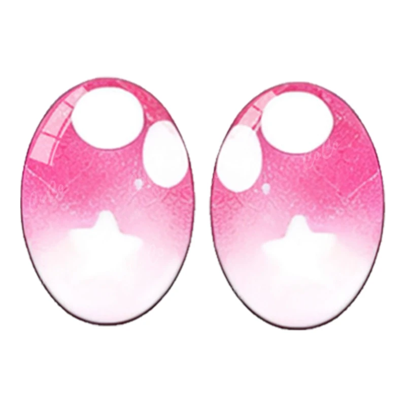 ตุ๊กตาการ์ตูน 6 คู่ ตาสีฟ้าคริสตัลและดวงตาที่น่ารัก รูปภาพรูปไข่ขนาด 13x18 มม./18x25 มม. ตัวอย่างกระจกแบนทรงสี่เหลี่ยมผืนผ้า