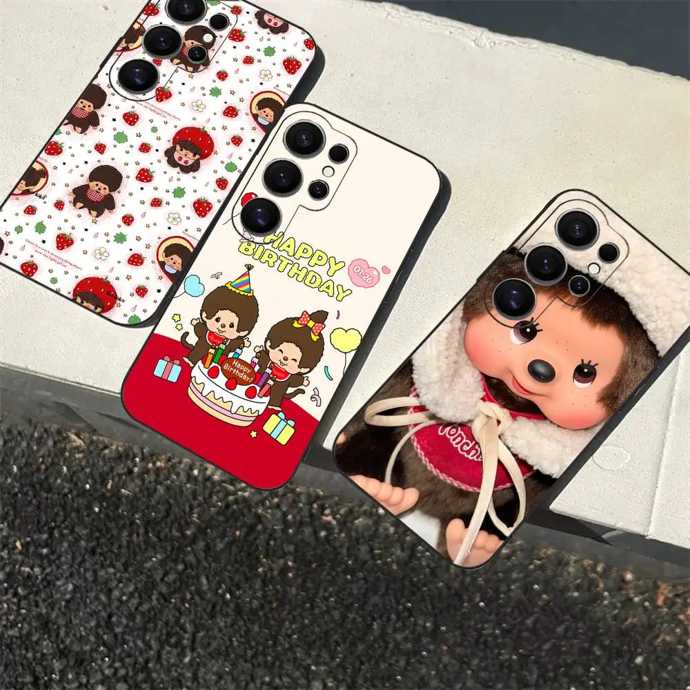 Popular Logo M-Monchhichi Fashion Phone Case For Samsung S 24 Fe 25 Ultra Plus 20 Lite 21 30 22 23 24 22 Ultra 5G Fundas