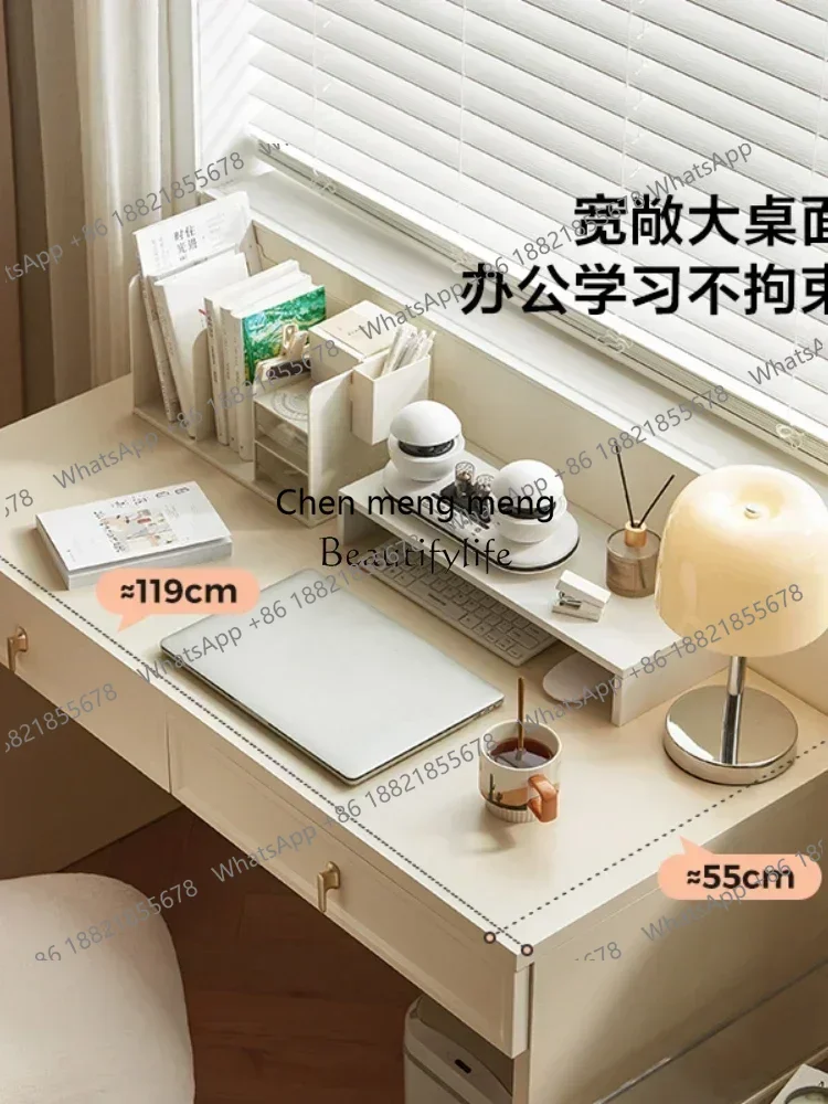 New style New French Cream Style Bookcase Integrated Corner Writing Learning Computer Desk ss 8617