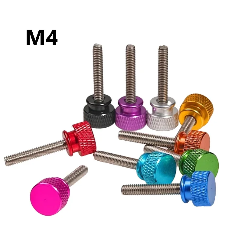 Aluminum Step Head Screws Staniless Steel Thread M4 Colourful Knurled Hand Tighten Thumb Bolts