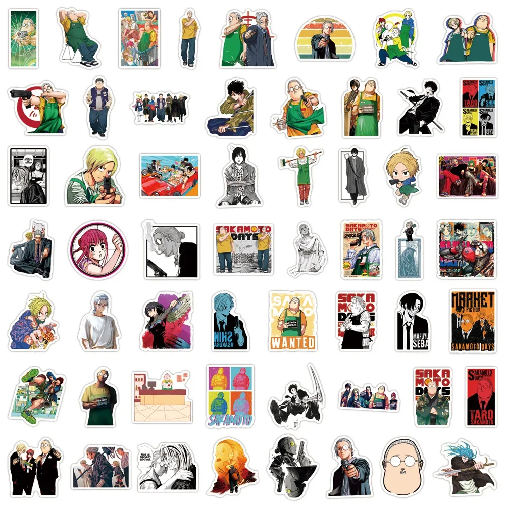 110pcs รูปภาพ Sakamoto วันการ์ตูนญี่ปุ่นตกแต่งกระเป๋าเดินทางถ้วยน้ําคอมพิวเตอร์สติกเกอร์กันน้ํา