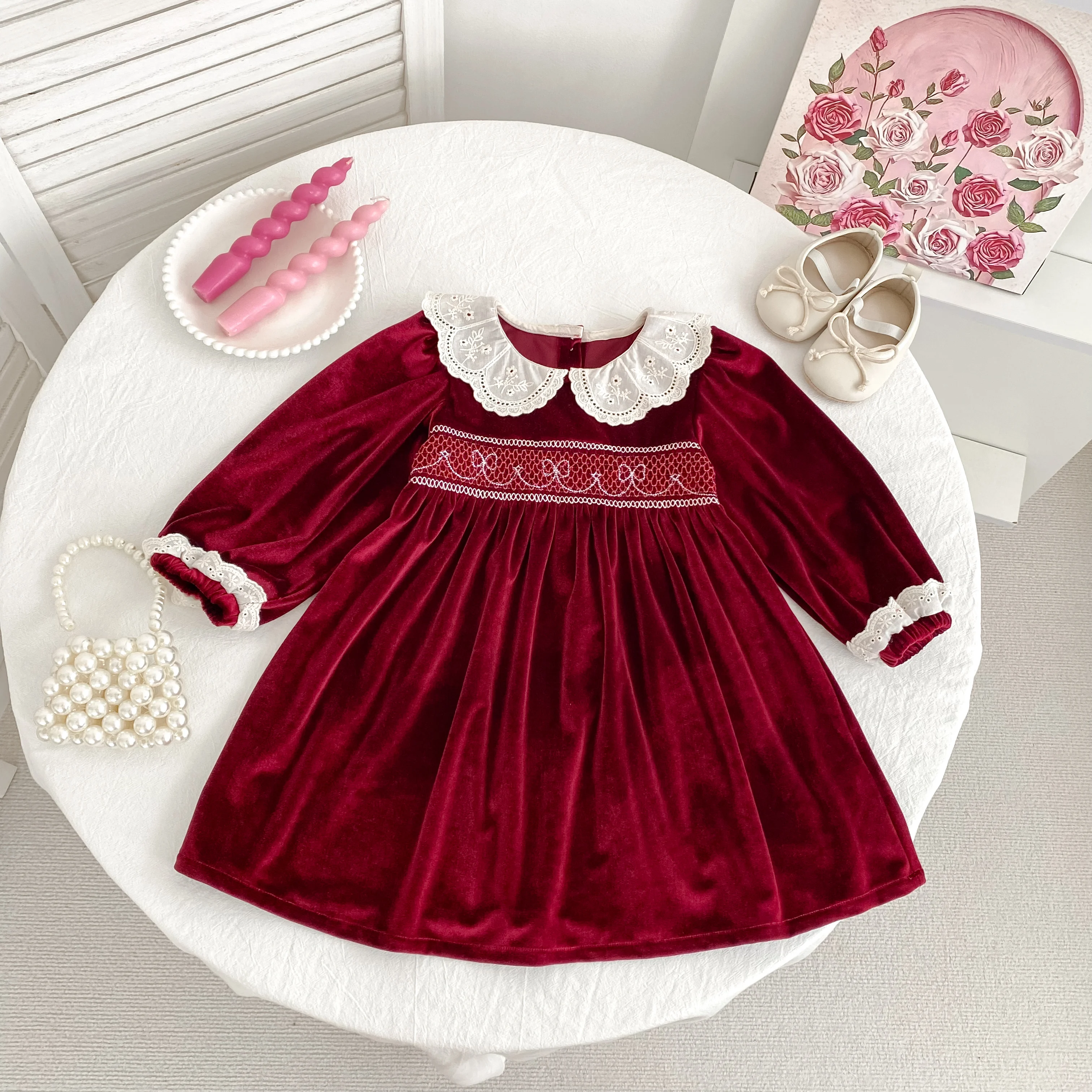 Neue Weihnachten Kinder Party Kleid Baby Bodys Schwestern Kleidung Herbst Schwestern Mädchen Prinzessin Kleid Spitze Rot Neue Jahr Kinder Kleidung – Detail 28