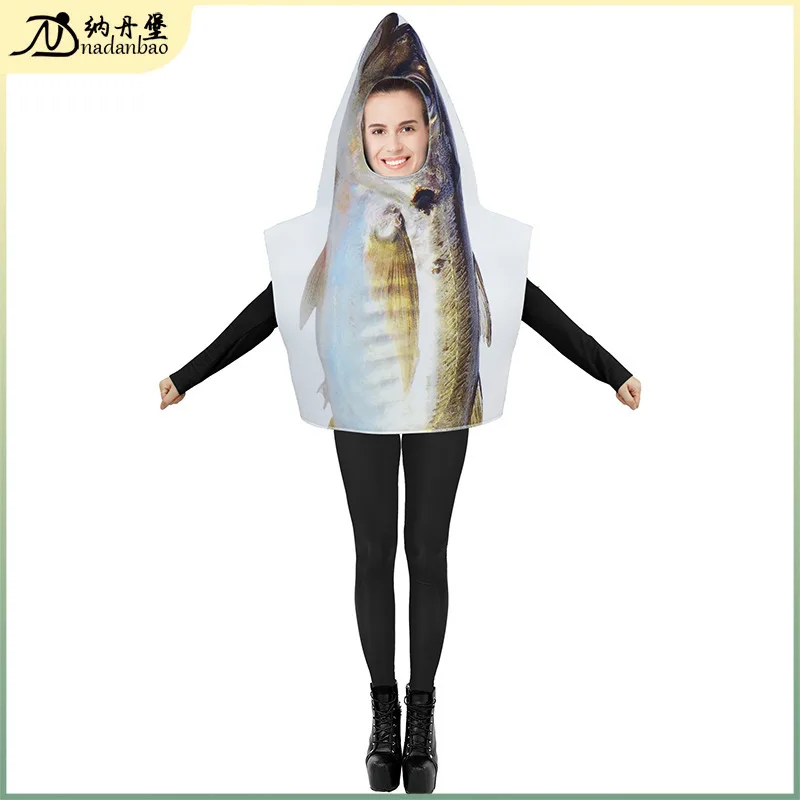 Halloween Funny Carnival Party Balang Fish Cos Digital Printing Stage Performance Costume