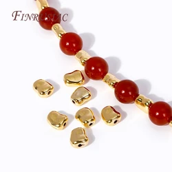 2 Sizes Irregular Spacer Beads 18K Gold Plated Brass Metal Oval Beads For Bracelets Beading Beads DIY Jewelry Making Findings