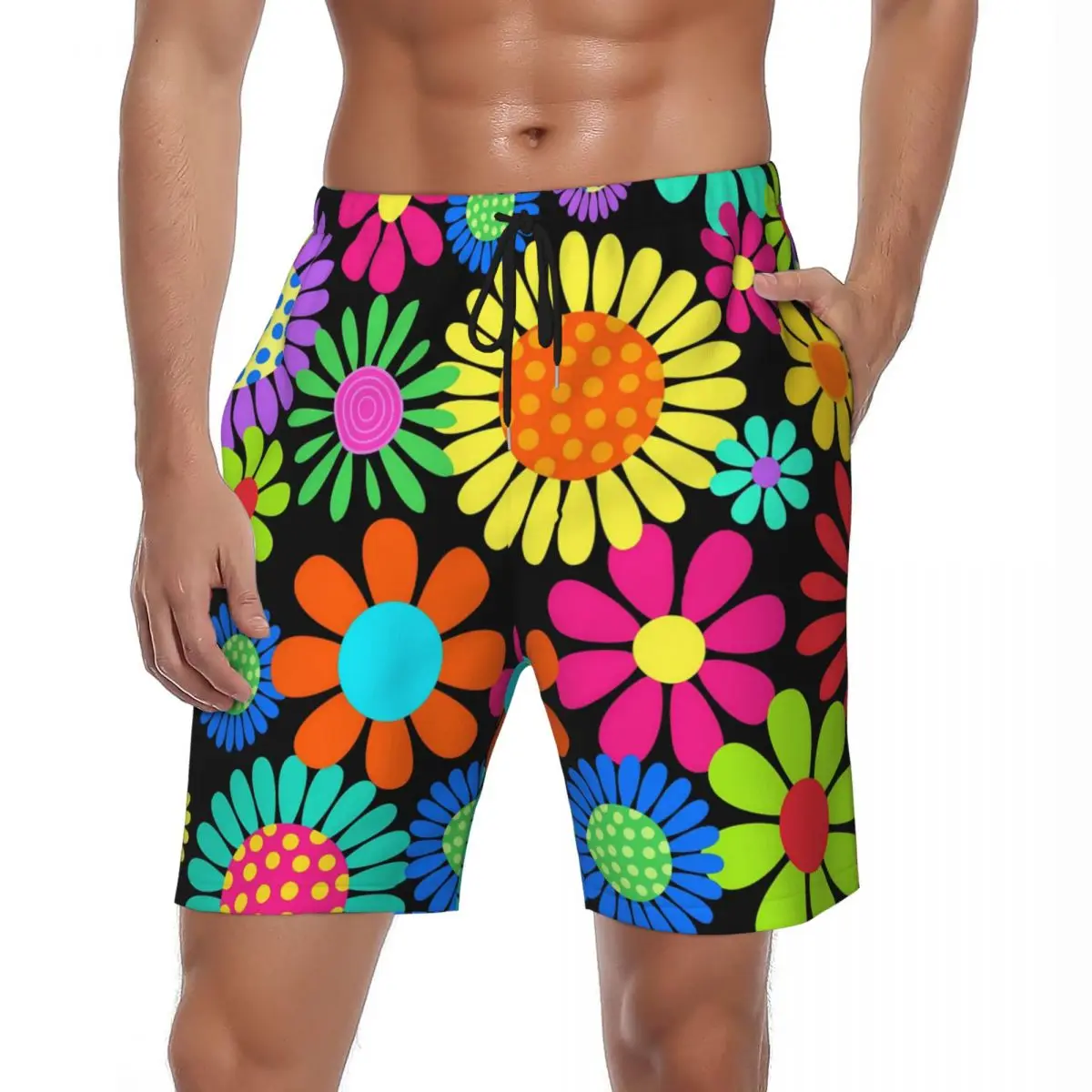 

New Summer Men's Board Shorts Man Swimsuit Flower Sports Fitness Beach Quick Dry Swimming Trunks Size Swimwear Men Boardshorts