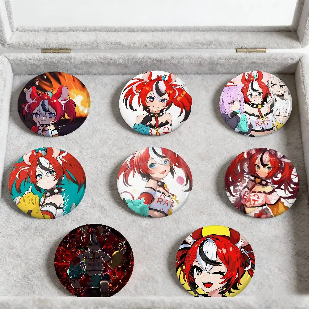 Hakos Baelz Badges Peripheral Lapel Pins Tinplate Round Brooch For Shoulder Bag Accessories Souvenir Gifts