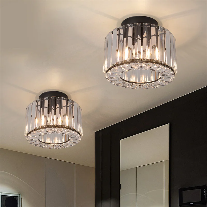 Round Luxury Chandelier Crystal Pendant Lamp Hallway  Bedroom Lustre Dining Room Fixtures Home Decor Hanging Lamps For Ceiling