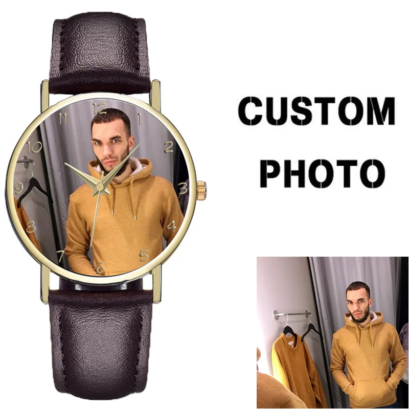 Custom Watch Send Your Photo Quartz Wristwatch For Men And Women Personalised Anniversary Gifts