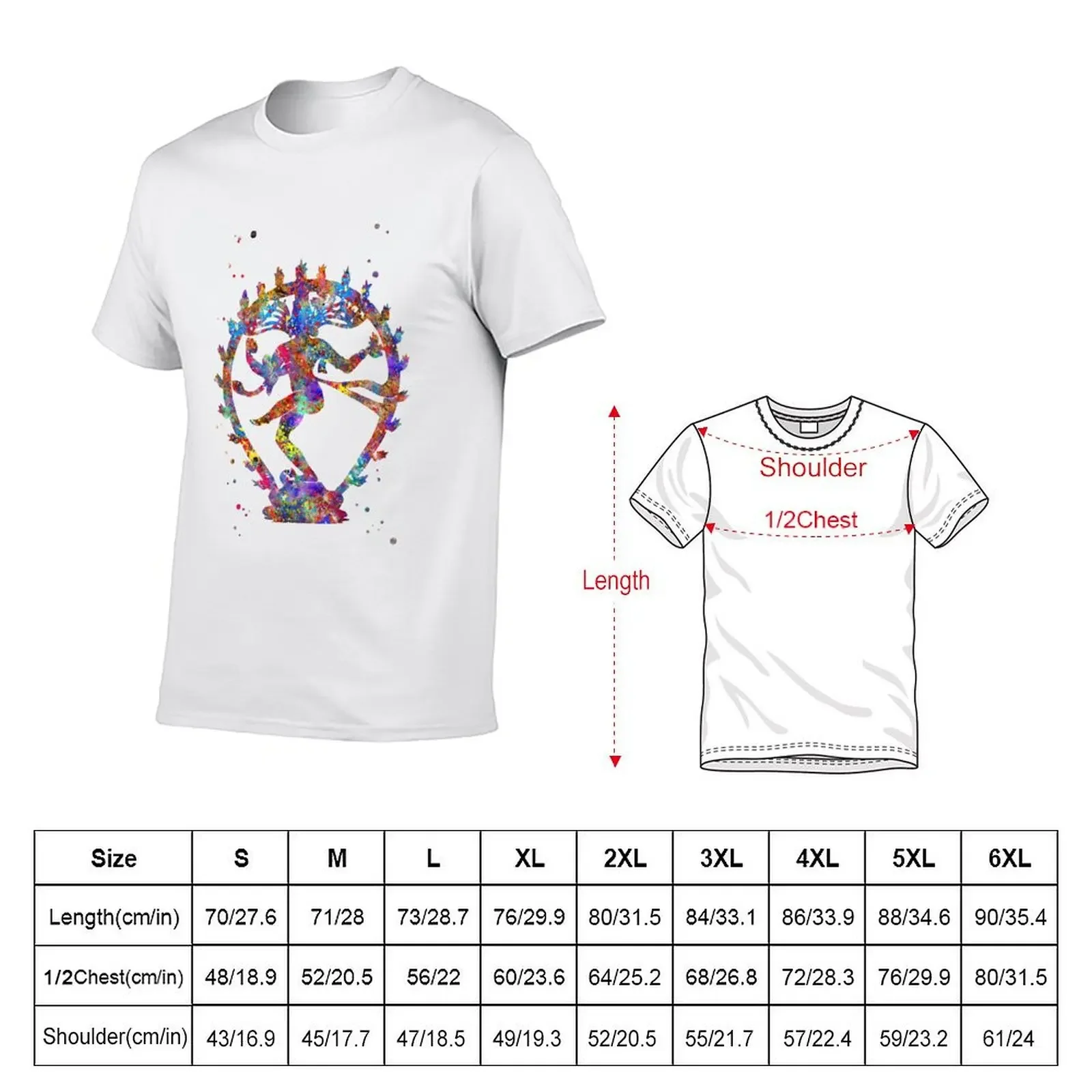 Nataraja, Shiva, the lord of dance, watercolor Shiva, Lord Shiva T-Shirt topping custom shirt Funny t-shirt men graphic t shirts