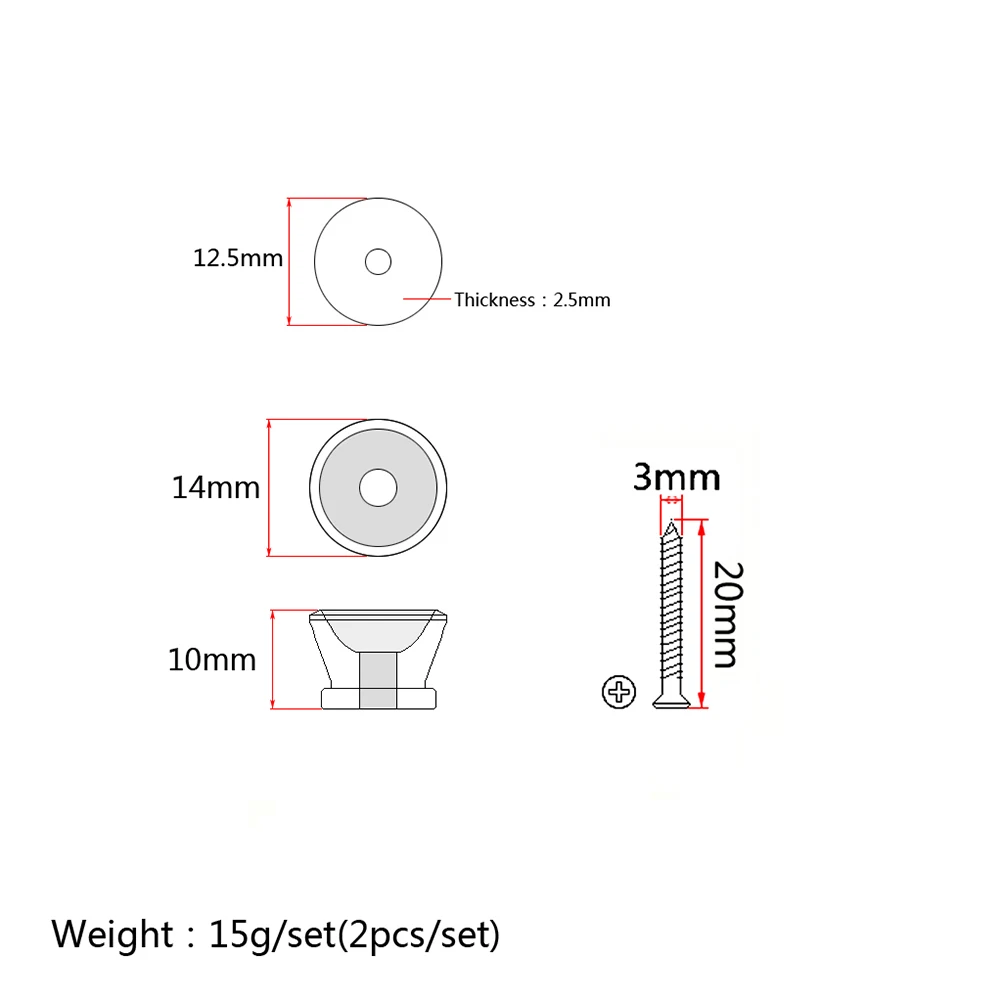 

2 Pcs Tail Nail Strap Lock Guitar Accessories for Electric Parts Ukulele Locks Metal Button