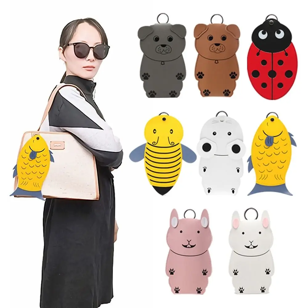 Étui à lunettes en cuir PU pour femmes, sac de rangement portable pour lunettes de dessin animé, boîte à lunettes de soleil, sacs à poudres, mode