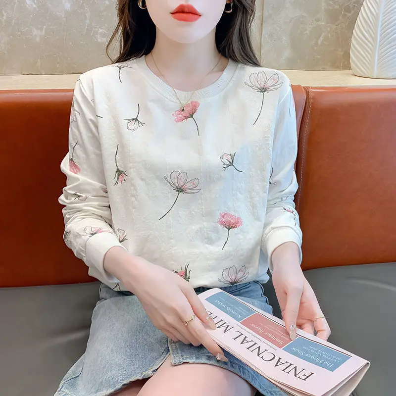 Женская повседневная универсальная футболка с круглым вырезом, белая основа