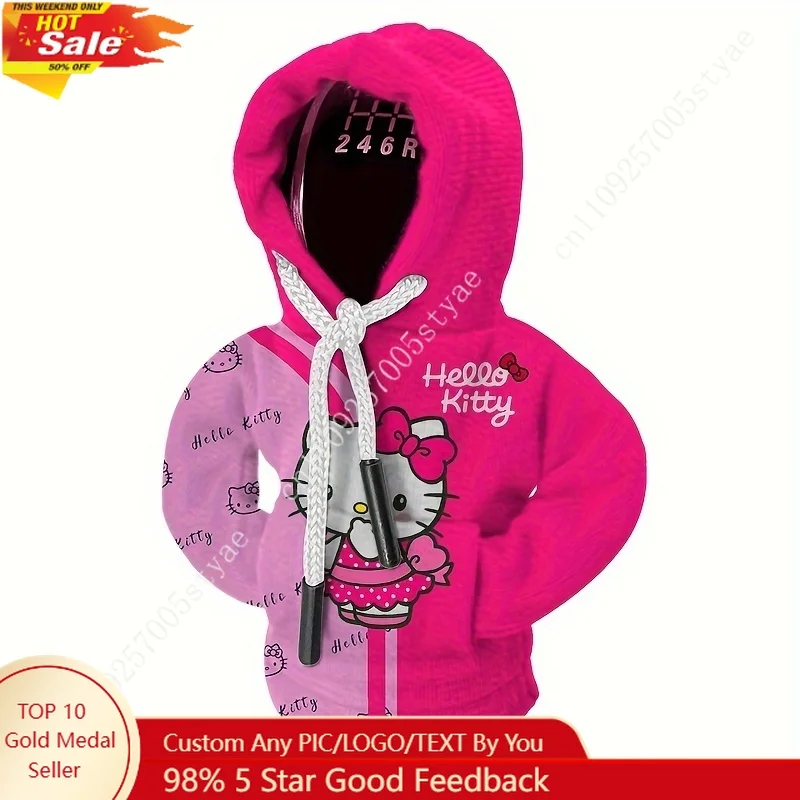 

Hello Kitty Car Shift Gear Cover Fashionable Sweater Hoodie Auto Gear Shift Knob Protector Funny Gear Shift Hoodie for Car