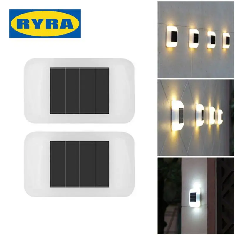 Solar carregamento LED parede luzes, Solar carregamento luzes para pátio corredores varanda decoração, Ao ar livre