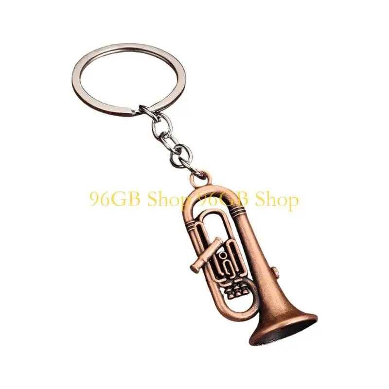 96GB Rustproof Retro Keyring Bag Pendant Musical Instrument Keychain Zinc Alloy Construction For Daily Use
