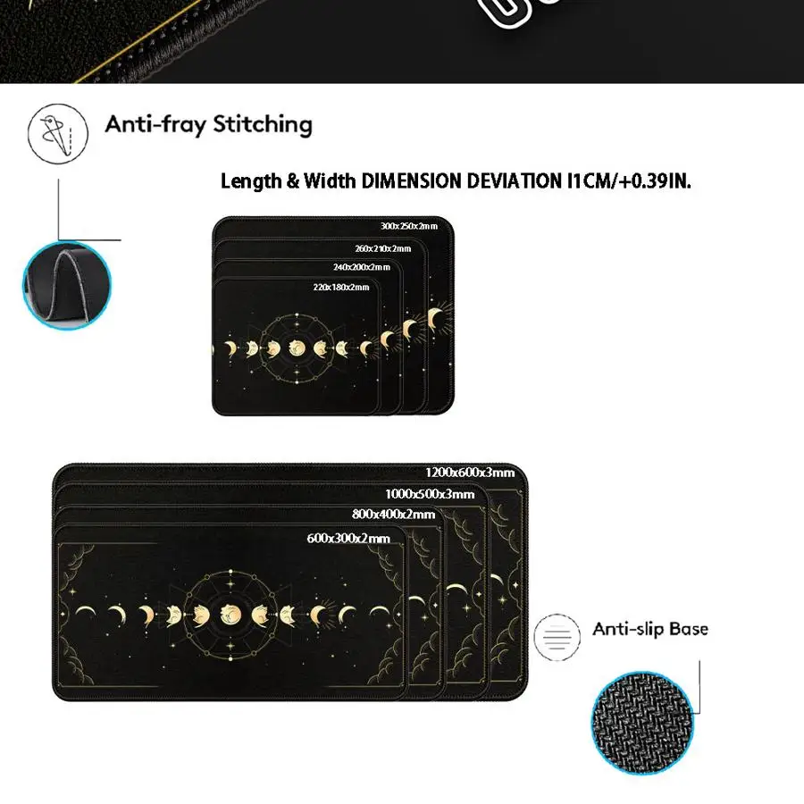 Golden Cat Moon overlock Mouse Pad office Pad Desk accessories Game Console Pad Computer Laptop Pad Keyboard Mouse Pad