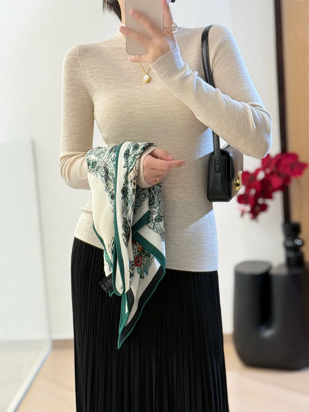 

Pet Lovers Anonymous Yangzi 48-Strand Fine Spun Pure Wool f-High Ne Knitted Sweater Base irt in 6 Colors Casual Sle