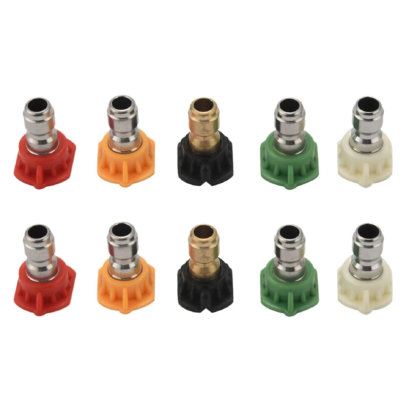 

10Pcs Pressure Washer Spray Nozzles 1/4 Quick Connection Spray Tip Set (4.0 Gpm) Multiple Degrees