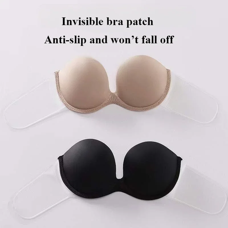 Invisible Chest Stickers Women's Seamless Cup Bra for Large Breasts Without Straps Small Breasts Push-Up Bra