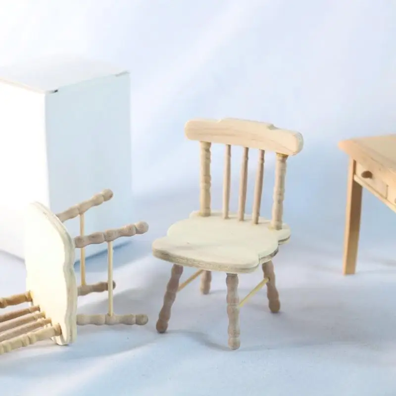 Modello scrivania della sedia non finita classica per decorazione della casa bambole Kid Creative Play A2UB