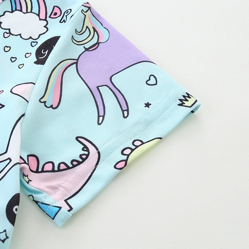 Little Maven 2026 Sommer Neue Kinderkleidung Baby Mädchen Kinderbekleidung Cartoon Regenbogen Dinosaurier Kleider 2-7 Jahre – Detail 5