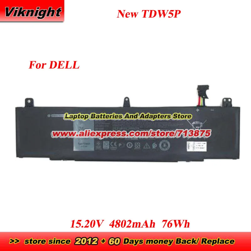 

New TDW5P Battery 0V9XD7 15.2V 76Wh for Dell Alienware 13 R3 P81G P81G001 ALW13C ALW13CR Laptop ALW13C-D1738 ALW13C-D2508 D2738