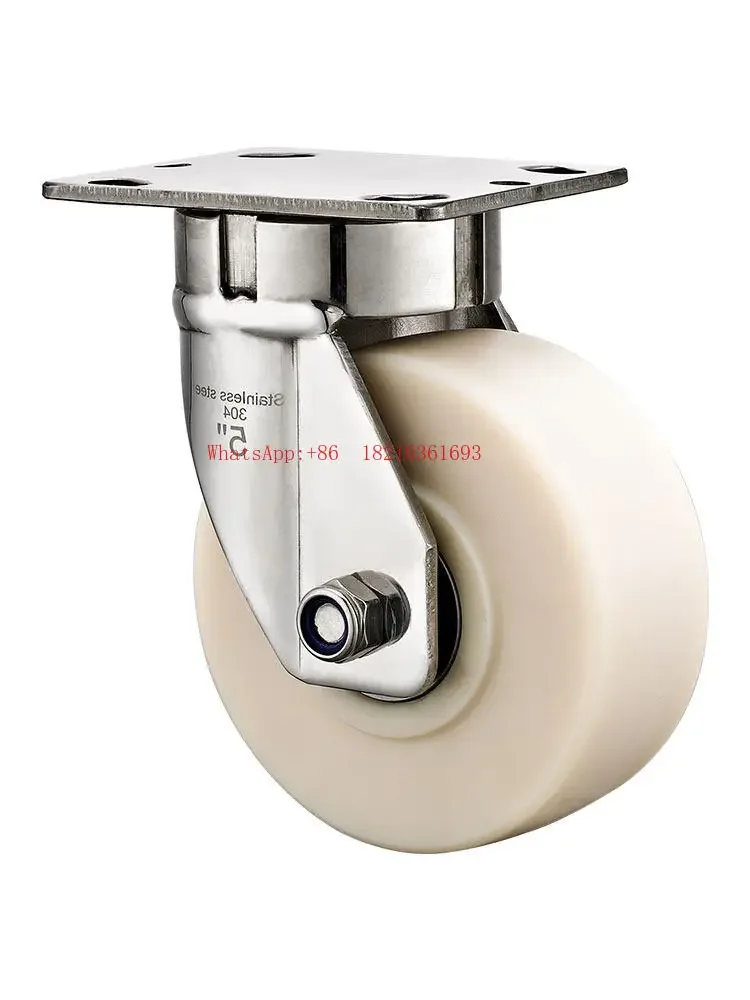 2026GOOD Heavy Duty Stainless Steel Casters 304 Universal Wheels 4/5/6/8 Inch TPR Silent Rubber Mirror Anti-rust And Corrosio