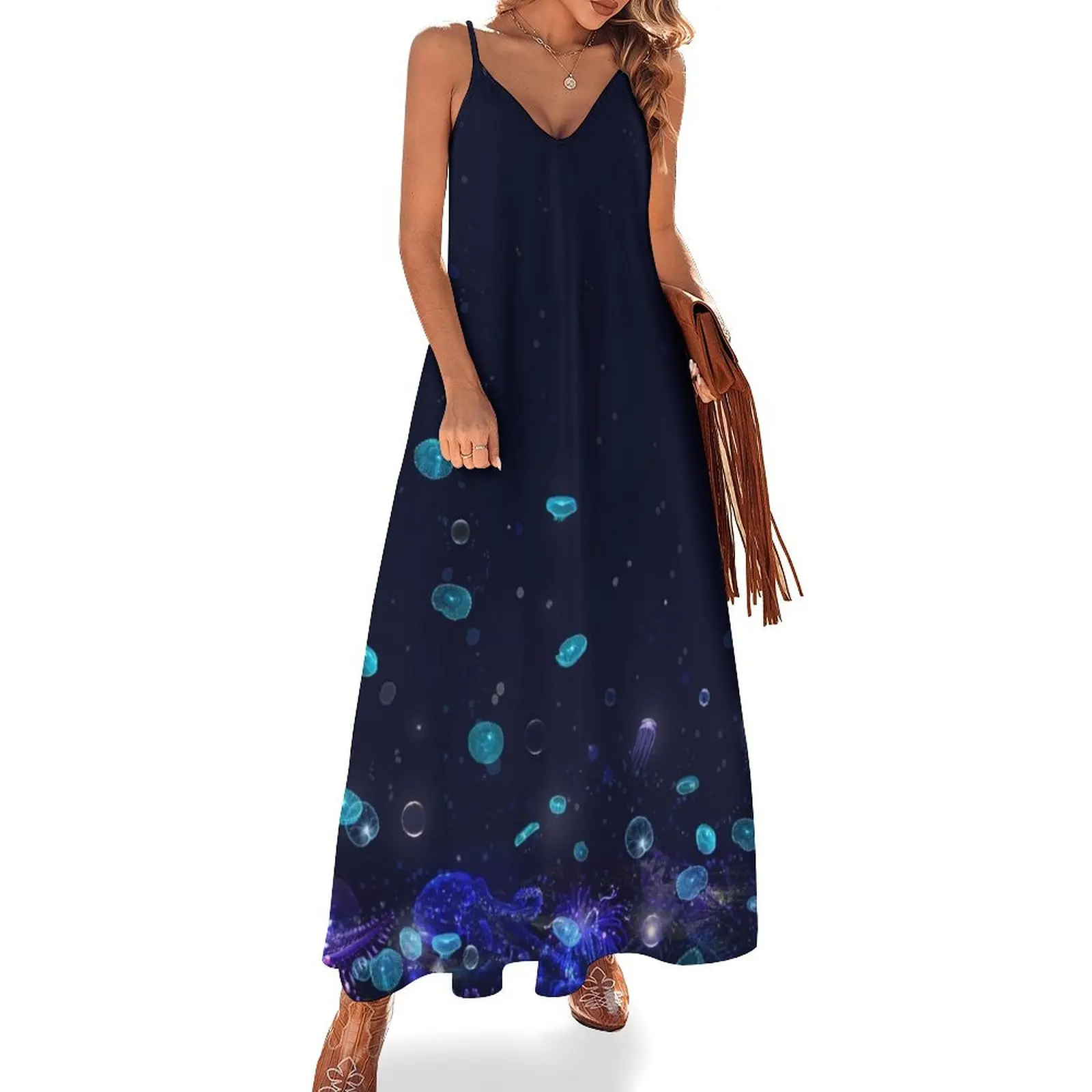 

Deep Sea Luminescent Sleeveless Long Dress Aesthetic clothing women clothing 2025 new arrivals elegant dress Dress