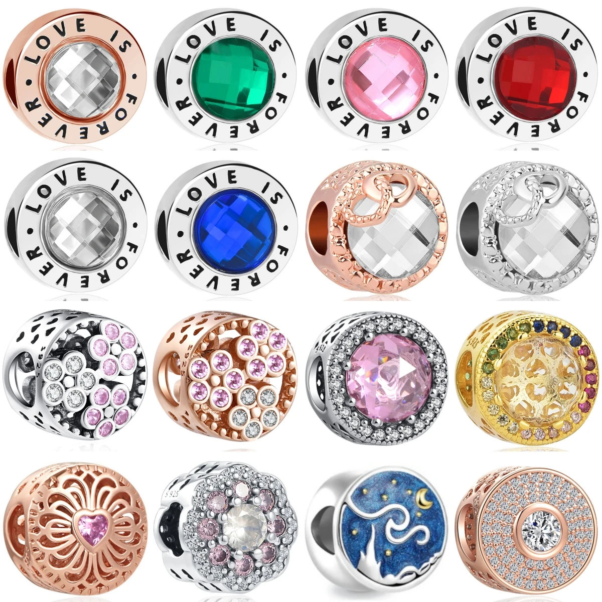 

New Fashion 925 Sterling Silver Colored Zircon Series Charm Starry Sky Bead Fit Original Bracelet DIY Women Jewelry