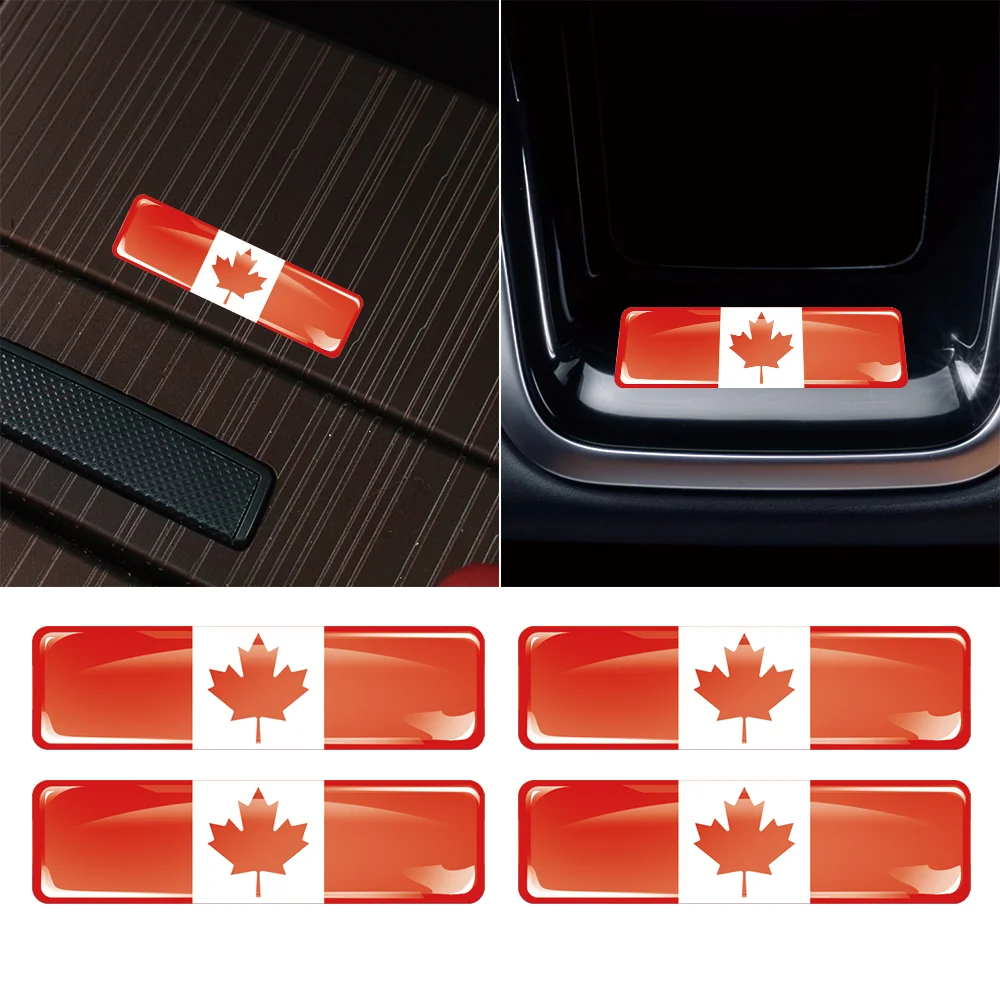 

4/10/20x Canada Flag 3D Stereoscopic Car Stickers Epoxy Resin Badges Laser Decals Motorcycle Modification Decorative Accessories