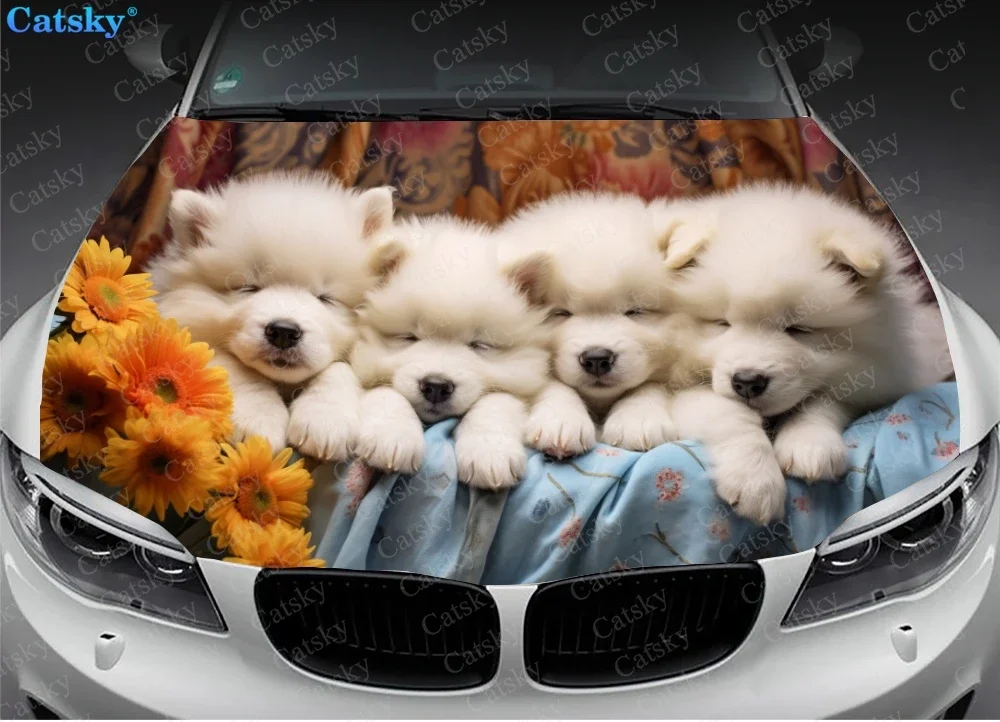 Havanese Adorbale Baby Dog Car Hood Vinyl Stickers Wrap Vinyl Film Engine Cover Decals Sticker on Car Auto Accessories