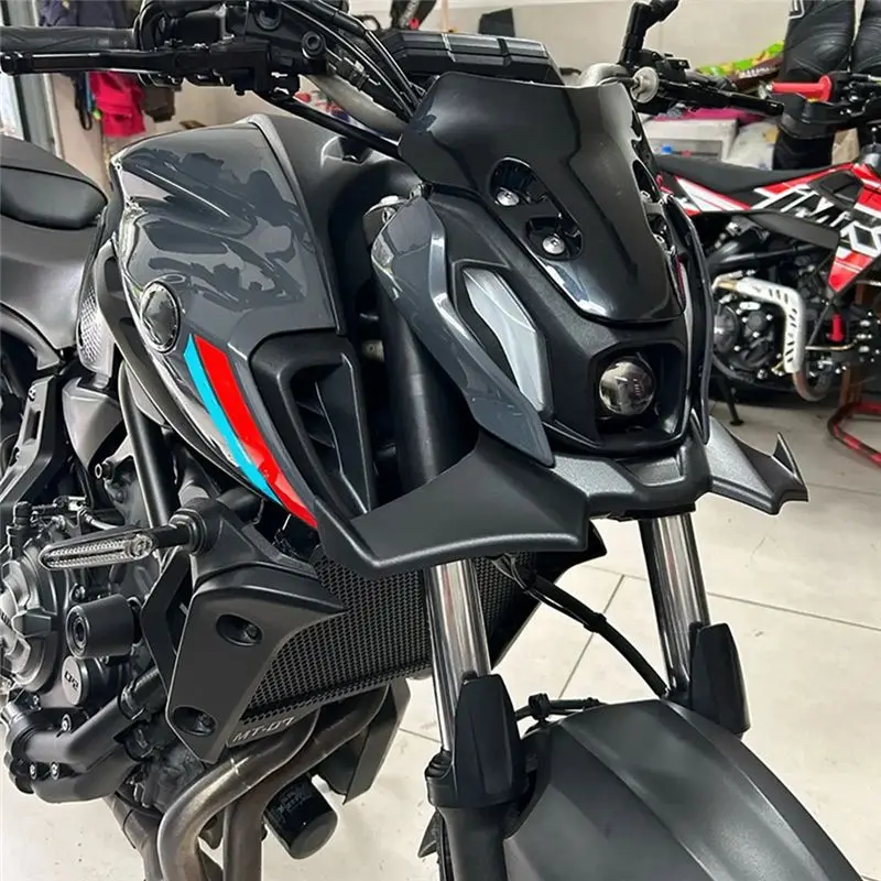 Motorcycle Sport Downforce Naked Front Spoilers Aerodynamic Wing Deflector For MT-07 SP 2021-2023 MT07