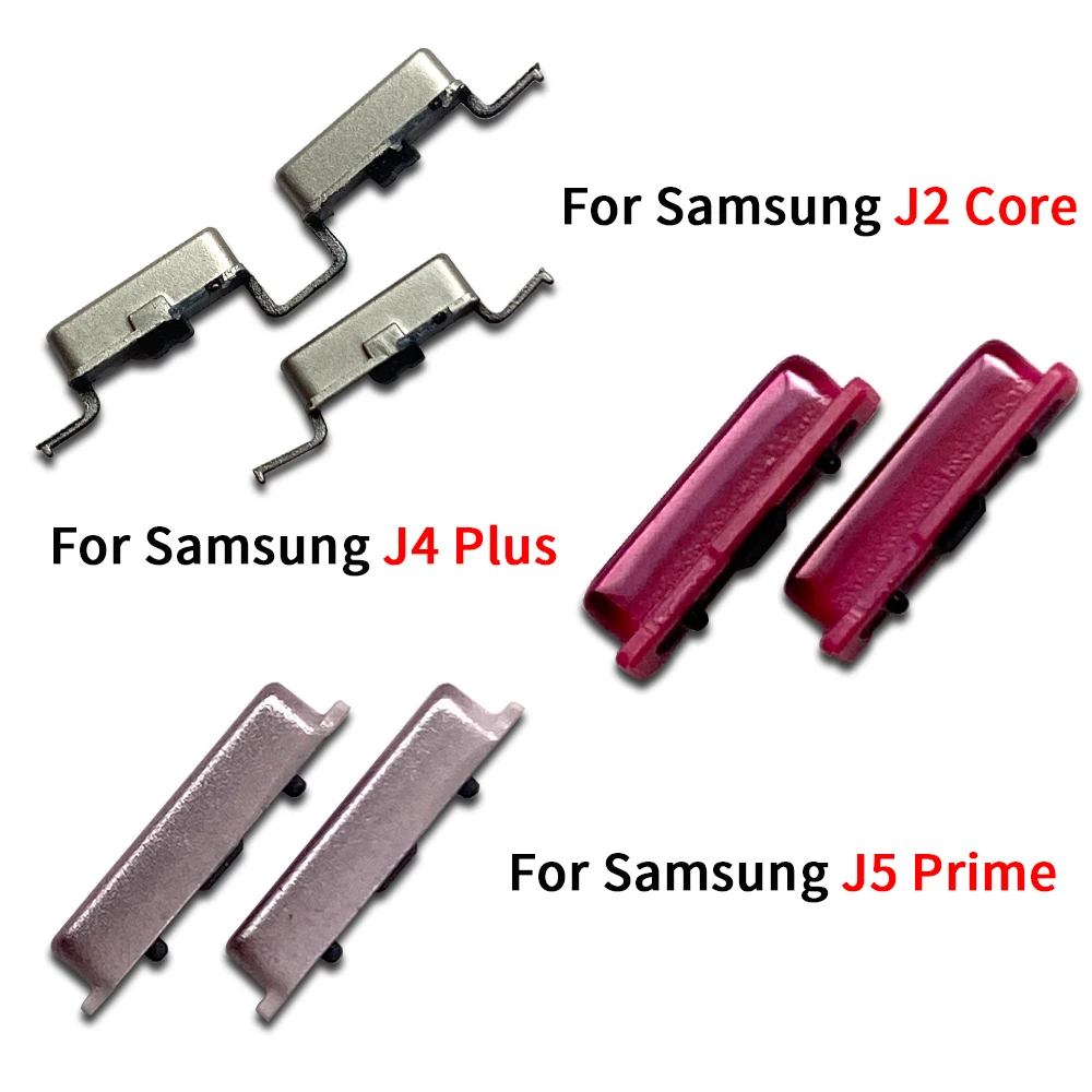 10Pcs，NEW Side Volume Button + Power ON / OFF Buttton Key Set Replacement Part For Samsung J2 Core J4 J400 J6 Plus J5 J7 Prime